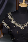 Banarasi tissue saree in stunning black and antique gold combo