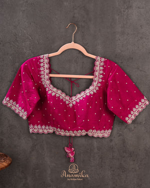 Paithani Tusser Georgette in a new shade of purplish pink