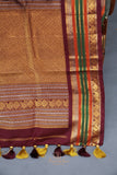 Gadwal Pattu saree in yellow and brown