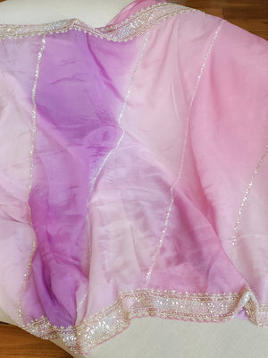 Lilac Love - pretty Georgette saree in a lovely lilac hue