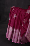 Beautiful Banarasi Silk Saree in shades of magenta and pink