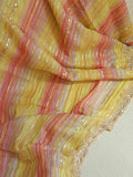 Multi colored pink hued Georgette saree with sequins border