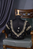 Banarasi tissue saree in stunning black and antique gold combo