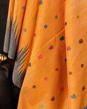 Mango yellow Gadwal pattu saree with non Zari concept