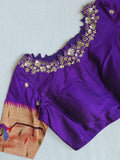 Pure Paithani silk Blouse in Purple
