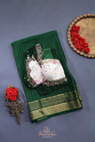Mysore crepe silk saree in a beautiful shade of emerald green