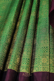 Regal Wine-Maroon & Emerald Green Kanjeevaram Silk Saree