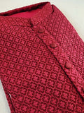 Maroon heavy thread embroidered kurta