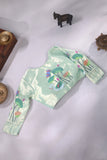 Muslin jamdaani in peach paired with a contrast mint green paithani blouse