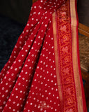 A beautiful red saree - Bandini Crepe with Patola