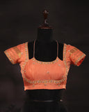 Mysore crepe silk saree in a lovely color combo of purple and peach