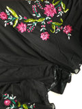 Black Georgette with multi color floral sequins work