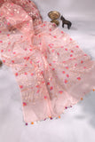 Muslin jamdaani in peach paired with a contrast mint green paithani blouse
