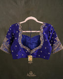 Royal Blue Blouse with beautiful zardosi work
