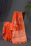 Organza Silk Saree in orange