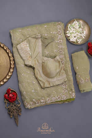 Satin Georgette Cocktail saree
