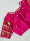 Kanchipattu saree in brown and pink combo