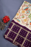 Kalamkari and Bandini fusion on modal silk