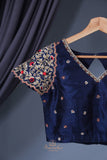 Stunning pure chiffon saree in mid night blue