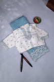 Elegant Crush Tissue saree in pastel blue with a stunning mirror work blouse