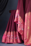Mysore crepe silk saree with embroidered border
