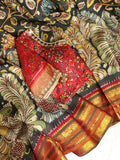 A classic kanchi kalamkari saree with a pure Patola blouse