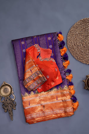Pure Gadwal Tissue Paithani