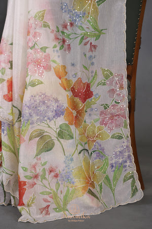 Chiffon Georgette saree with beautiful florals