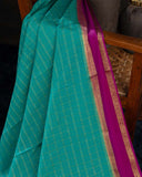 Mysore crepe silk saree in a lovely color combo of teal and magenta