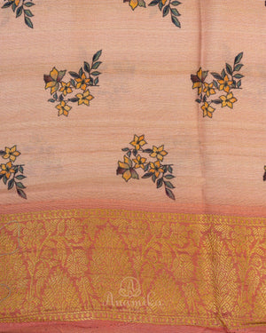 Digital Kalamkari Handloom Tussar with Kanchi Border