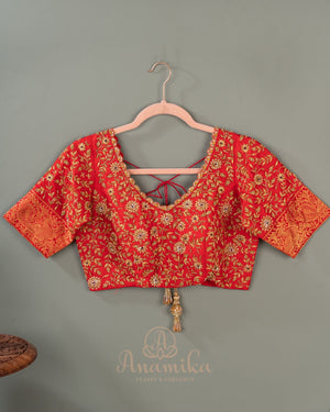 Purple & Red combo Gadwal Pattu saree