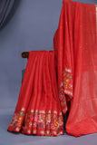 Soft Tussar with a contemporary elegance- Red
