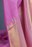 Raising Temple border kanjeevaram saree in Beautiful Pink