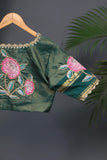 Timeless Gadwal saree with floral appliqué work