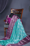 Exquisite Venkatagiri Pattu saree in blue and purple