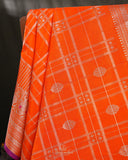 Venkatagiri Pattu saree in bright orange