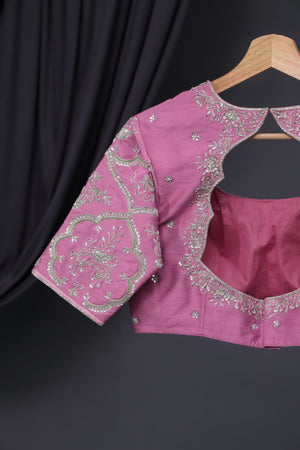 Pastel Patola with intricately designed handwork border