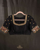 Classic Black blouse with royal gold detailing