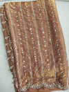 Copper Brown Tissue Organza Sequins saree