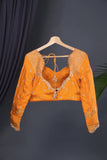 Mysore crepe silk saree in a lovely brown and light orange combo