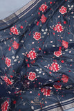 Stunning pure chiffon saree in mid night blue