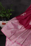 Beautiful Banarasi Silk Saree in shades of magenta and pink