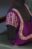 Soft crepe silk sarees in dual shades with designer blouses
