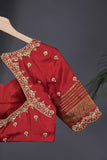 Ravishing mysore crepe silk saree in red