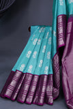 Exquisite Venkatagiri Pattu saree in blue and purple