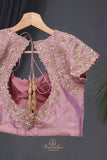 Blush Pink Satin Georgette Cocktail saree