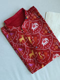 Patola silk kurta in a lovely shade of red