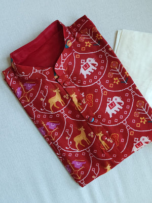 Patola silk kurta in a lovely shade of red