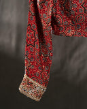 Beautiful black ajrak saree on modal silk