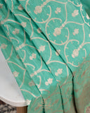 Banarasi Silk Saree in a lovely pastel aqua green shade